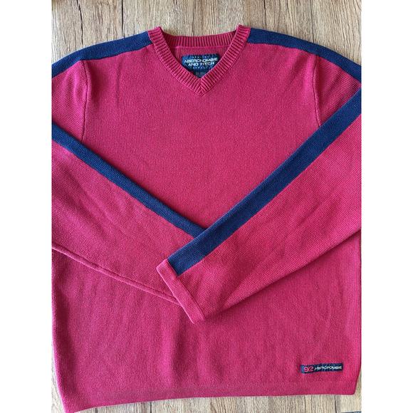 Abercrombie & Fitch Vtg Red & Blue Sweater Size Medium - Picture 1 of 6